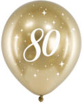  Fényes léggömbök 30 cm, 80, arany (1 db / 6 db) (CHB14-1-80-019-6)