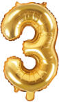 3'' számú fólia léggömb, 35 cm, arany (FB10M-3-019)