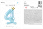  Álló fólia lufi ''4'' számú, 84 cm, égszínkék (FB126M-4-011)