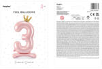  Álló fólia lufi ''3'' számú, 84 cm, világos rózsaszín (FB126M-3-081J)