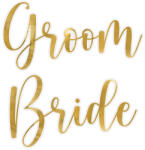  Üvegmatricák ''Bride & Groom'', arany (1 db / 2 db. ) (NK2-019)