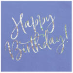  Szalvéták Boldog születésnapot, sötétkék, 33x33cm (1 db / 20 db) (SP33-80-074)