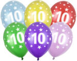  Metáliás, ezüst és arany színű 30cm-es Latex Lufi - 10. Szülinapi Party Dekoráció (SB14M-010-000)