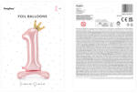  Álló fólia lufi ''1'' számú, 84 cm, világos rózsaszín (FB126M-1-081J)