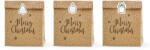  Gift bags Merry Christmas, kraft, 25x11x27cm (1 pkt / 3 pc. ) (TNP3-031)