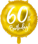  Fóliás léggömb 60. születésnapja, arany, 45 cm (FB24M-60-019)