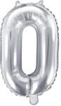  0'' számú fóliás léggömb, 35cm, ezüst (FB10M-0-018)