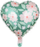  Fólia lufi Szív virággal, 45 cm, mix (FB124)