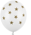  Léggömbök 30 cm, csillagok, pasztell tiszta fehér (1 db / 50 db) (SB14P-257-008)