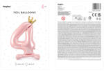  Álló fólia lufi ''4'' számú, 84 cm, világos rózsaszín (FB126M-4-081J)