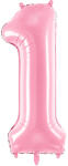  1'' számú fólia lufi, 86 cm, rózsaszín (FB1P-1-081)