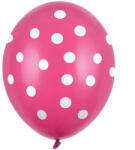  Léggömbök 30 cm, pöttyök, pasztell forró rózsaszín (1 db / 6 db) (SB14P-223-006W-6)