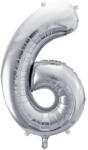  6'' számú fóliás léggömb, 72cm, ezüst (FB230M-6-018)