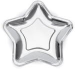  Papírtányérok csillag, ezüst, 23cm (1 db / 6 db. ) (TPP34-018ME)
