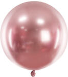  Kerek fényes léggömb 60cm, rózsaszín arany (OLBOM-G-019R)