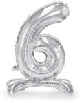  Álló fólia lufi ''6'' számú, 70cm, ezüst (FB102M-6-018)