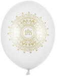  Léggömbök 30 cm, IHS, metál tiszta fehér (1 db / 6 db) (SB14M-110-008-6)