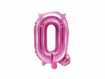 PartyDeco Balon din folie Mini - Litera Q 35 cm roz