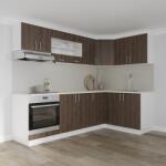 haaus Set Bucatarie Colt Karo V34, Stejar Bronz/Alb, Blat Thermo 28 mm, L 240 x 140 cm (919504)