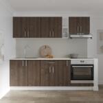 haaus Set Bucatarie Karo V14, Stejar Bronz/Alb, Blat Thermo 28 mm, L 220 cm (919306)
