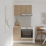 haaus Set Bucatarie Karo V1, Lemn Natural/Alb, Blat Thermo 28 mm, L 100 cm (918811)