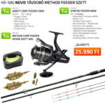 Nevis Távdobó method feeder szett Nevis Vanity Carp Feeder 390H 45-130g + Syncro Feeder 6000 nyeletõfékes orsó + Method Carp feeder kosár szett 60g (KB-580)