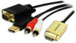LogiLink HDMI Kábel, A/M Hd15/M+Usb-A+2x RCA/M, Hd, 2 M