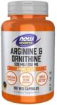 NOW Arginină și ornitină - 100 capsule