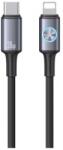 USAMS SJ753USB01 1, 2m Type-C/Lightning 30W PD sötétszürke adat- és töltőkábel (SJ753USB01)