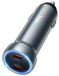 hoco. Z54b Autós töltő 2xUSB-C metál szürke (z54b)