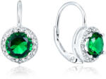 Beneto Ezüst fülbevaló zöld kristályokkal AGUC1157