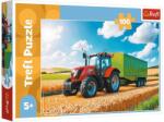 Trefl 100 db-os puzzle - Mezőgazdasági gépek - Pótkocsis traktor (16494) (16494)