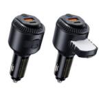 REMAX YATOY autós töltő USB+Type-C aljzat (60W, PD gyorstöltő, illatosító) FEKETE (GP-171792) (GP-171792)