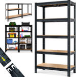 Monzana Polc 180x90x40 cm - fekete (109547)