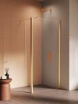 NEW TRENDY New Soleo Gold Brushed perete cabină de duș walk-in 80 cm auriu periat/sticla transparentă K-4335 (K4335)