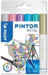 Pilot Pintor dekormarker készlet, 1 mm, F, 6 különböző metál szín (PDMPTFM6)
