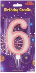 Eurowrap Óriási rózsaszín születésnapi gyertya 6. szám (GDEWLUMBIG6)