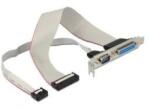 Delock Serial pinheader Paraller pinheader -> Serial RS-232 Parallel IEEE-1284 F/F hátlapi kivezetés 0.3m (83445) (83445)