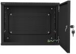 Lanberg 19" Fali rack szekrény 4u+3u 540x400 - Fekete (WAF1-5203-04-00B)