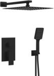 SAPHO Cubemix falba süllyesztett 2-irányú csaptelep zuhanyszettel és fejzuhannyal, matt fekete CM042B-01 (CM042B-01)