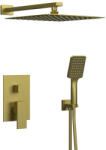 SAPHO Cubemix falba süllyesztett 2-irányú csaptelep zuhanyszettel és fejzuhannyal, matt arany CM042GB-01 (CM042GB-01)