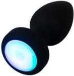 Anos - világító, vibrációs anál plug (fekete) - vagyaim