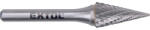 Extol keményfém turbómaró (rotormaró), kúpos, hegyes orrú, 12×25mm átmérő/ 6mm szár, keresztfogazás (8703795) - gardenet