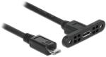Delock Cable USB 2.0 micro-B csatlakozóhüvely -> USB 2.0 micro-B csatlakozódugó 25cm (85245) (85245)