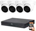 DAHUA 4 dome kamerás 8MP 4K kamera rendszer szett 30 méter éjjellátással (HAC-DOME-30M-8MP-4)