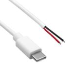 Akyga Cablu USB type C la 2 x fire deschise 60W 1m Alb, Akyga AK-SC-40 (AK-SC-40)
