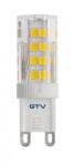 GTV LED fényforrás, G9, SMD2835, 5W, 400lm, 54mA, 4000K, 360°, 230V/AC, szilikon borítással (GTV-LD-G9P5WE0-40) (GTV-LD-G9P5WE0-40)