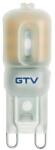 GTV LED fényforrás, G9, 2, 5W, 220lm, 27mA, 3000K, 360°, 230V/AC, DIMMERELHETŐ, műanyag borítás (GTV-LD-G93W25-32) (GTV-LD-G93W25-32)