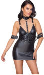 Cottelli Bondage - nyakpántos fényes miniruha (fekete) (27181891041) - szexshop