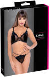 Cottelli Collection - átlátszó, csipkés melltartó szett (fekete) (22140241041) - szexshop
